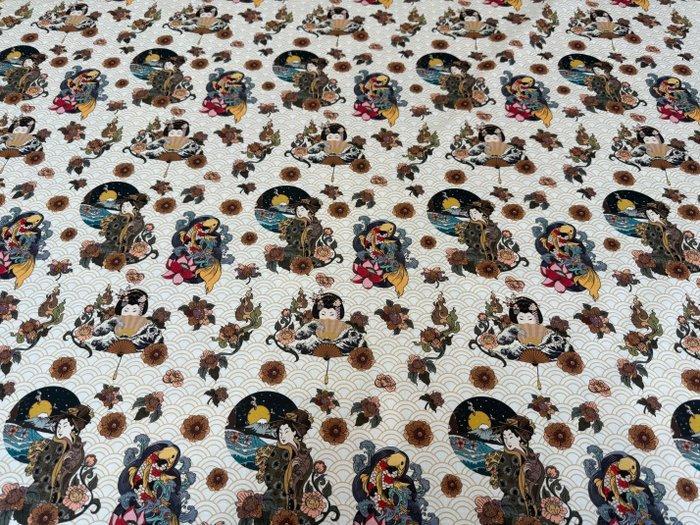 Geishe, Onde en Fiori: Oosterse poëzie op katoen -, Antiek en Kunst, Antiek | Kleden en Textiel