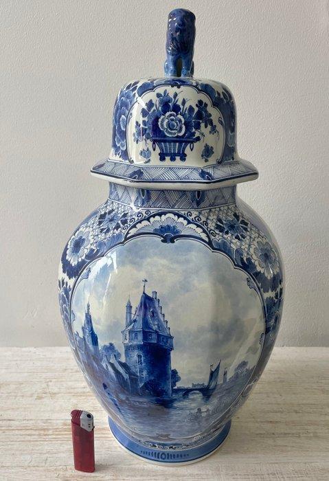 De Porceleyne Fles, Delft - dekselvaas - Aardewerk - 47 cm -, Antiek en Kunst, Antiek | Glas en Kristal
