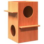 vidaXL Kattenhuis 43x43x60 cm massief grenenhout wasbruin, Dieren en Toebehoren, Verzenden, Nieuw