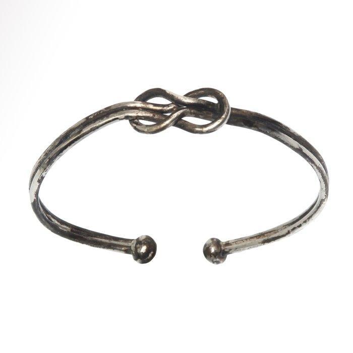 Oud-Romeins Zilver Armband met Hercules-knoop, Antiek en Kunst, Antiek | Overige Antiek