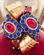 Zonder minimumprijs - Ring - 9 kt. Roségoud, Zilver Robijn -, Nieuw