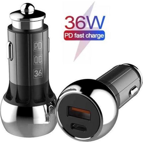 36W Auto Oplader | 36W USB C Super Fast Car Charger | Total, Telecommunicatie, Autoladers, Ophalen of Verzenden