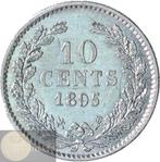 Nederland. Wilhelmina. 10 cent 1895 met en zonder punt, Postzegels en Munten, Munten | Nederland