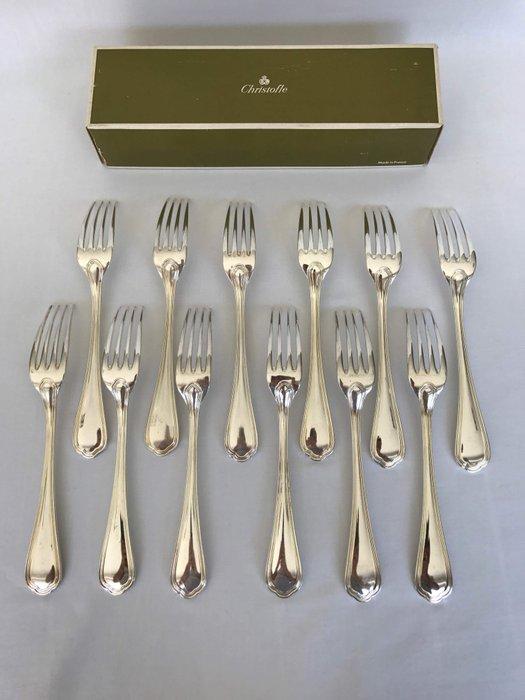 Christofle - Vork - Set van 12 eetvorken model Spatour -, Antiek en Kunst, Antiek | Meubels | Tafels