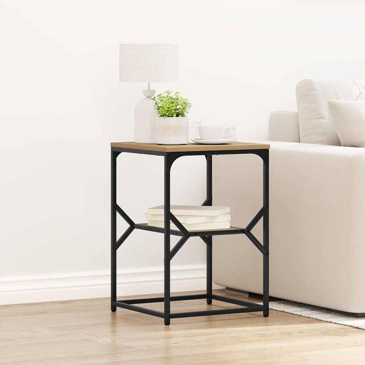 vidaXL Bijzettafel artisanaal eikenkleurig 41 x 40 x 60 cm, Huis en Inrichting, Slaapkamer | Nachtkastjes, Nieuw, Minder dan 45 cm