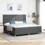 vidaXL Boxspring bed met matras Donkergrijs 200 x 200 cm, Huis en Inrichting, Verzenden, Nieuw, Grijs
