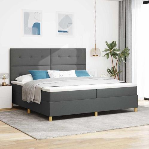 vidaXL Boxspring bed met matras Donkergrijs 200 x 200 cm, Huis en Inrichting, Slaapkamer | Bedden, Grijs, Nieuw, Verzenden