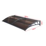 [en.casa] Deurluifel Mellerud afdak 300x100 cm zwart en brui, Verzenden, Nieuw