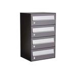 Brievenbusunit Hive set wand 1-breed, 4-hoog - antraciet, Tuin en Terras, Brievenbussen, Verzenden, Nieuw