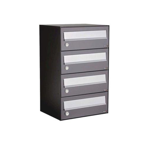 Brievenbusunit Hive set wand 1-breed, 4-hoog - antraciet, Tuin en Terras, Brievenbussen, Nieuw, Verzenden