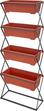 2dekans | tectake - Verticaal plantenrek met 4 bakken -, Tuin en Terras, Ophalen of Verzenden, Zo goed als nieuw