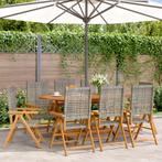 vidaXL Tuinstoelen 8 st verstelbaar poly rattan en massief, Tuin en Terras, Tuinstoelen, Verzenden, Nieuw, Hout