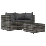Loungeset met Kussens Grijs - Retourdeal - Relaxen! 35%, Tuin en Terras, Tuinsets en Loungesets, 4 zitplaatsen, Rotan, Nieuw, Ophalen of Verzenden