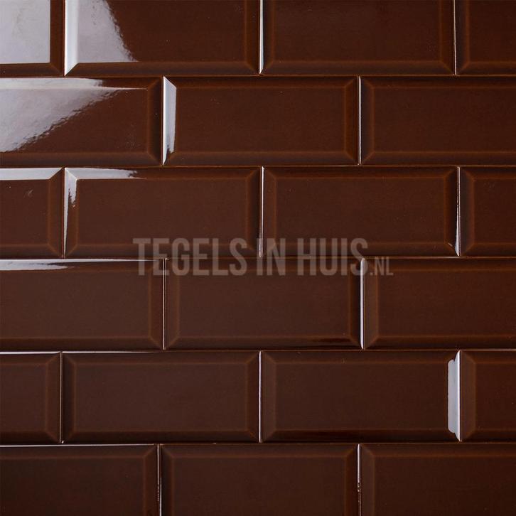 Wandtegel metro 10x20 victorian melado glans oud bruin, Doe-het-zelf en Verbouw, Tegels, Wandtegels, Nieuw, 10 m² of meer, Keramiek