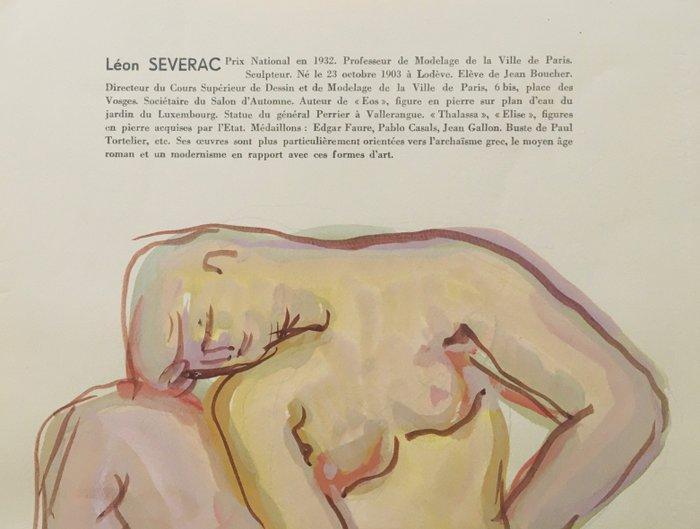 Léon Séverac (1903-1996) - Nu - Aquarelle originale signée, Antiek en Kunst, Kunst | Schilderijen | Modern