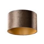 Velours lampenkap bruin met gouden binnenkant 35/35/20, Huis en Inrichting, Lampen | Lampenkappen, Klassiek / Antiek, Bruin, Rond