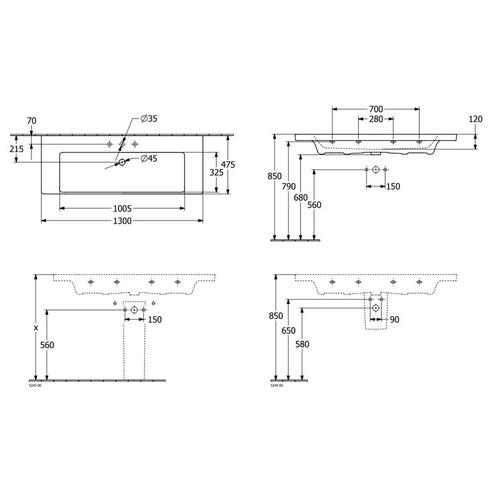 Wastafel Villeroy & Boch Subway 3.0 Met CeramicPlus 1, Doe-het-zelf en Verbouw, Sanitair, Ophalen of Verzenden