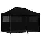 Partytent inklapbaar pop-up met 4 zijwanden zwart, Verzenden, Nieuw, 2 meter of meer, Partytent