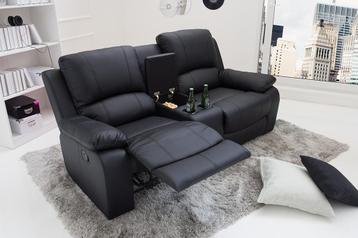 Exclusieve 2-zits bioscoopfauteuil HOLLYWOOD 190cm zwarte