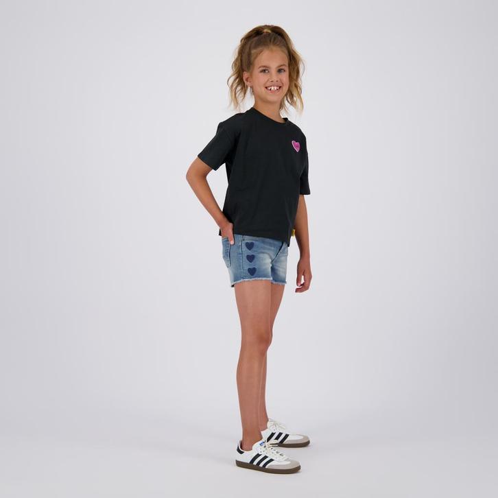 Dafina Heart Jeansshort 110, Kinderen en Baby's, Kinderkleding | Maat 110, Meisje, Nieuw, Broek, Ophalen of Verzenden