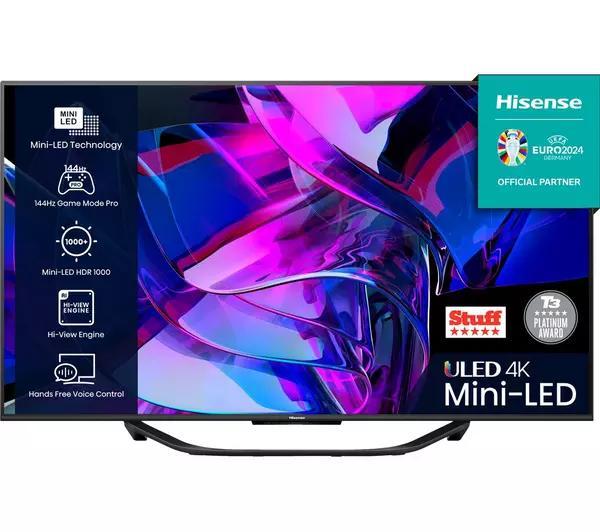 Hisense 55u7kqtuk 4k Ultra Hd Hdr Mini-led Tv 55 inch, Audio, Tv en Foto, Televisies, Nieuw, Ophalen of Verzenden