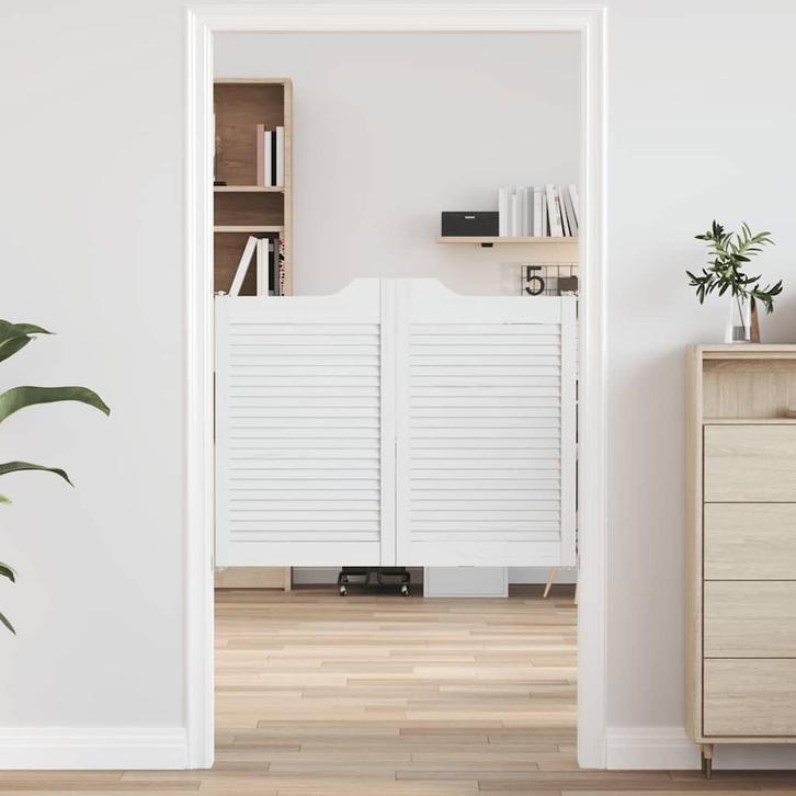 vidaXL Draaideuren louvredesign 1-paar 80x100 cm wit, Doe-het-zelf en Verbouw, Deuren en Horren, Nieuw, Verzenden