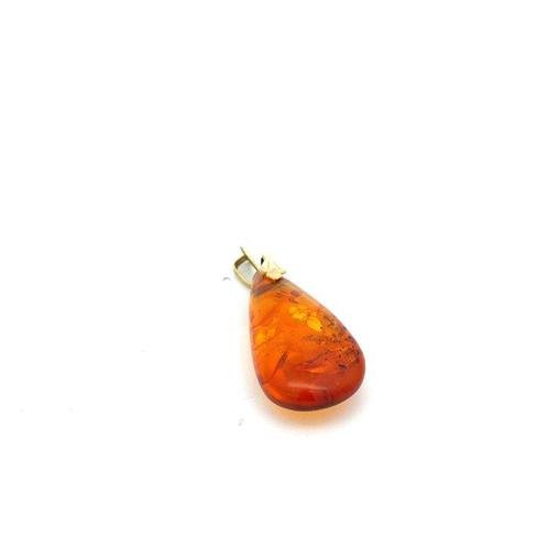 Zonder Minimumprijs - Hanger - 8 karaat Geel goud Barnsteen, Sieraden, Tassen en Uiterlijk, Antieke sieraden