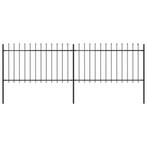 vidaXL Tuinhek met speren bovenkant 3,4x1 m staal zwart, Tuin en Terras, Schuttingen, Verzenden, Nieuw, IJzer, Minder dan 1 meter