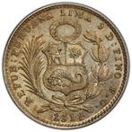 Peru. Dinero 1912 - PCGS MS63 (FG/JF)