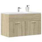 vidaXL Wastafelkast 90x38,5x46 cm bewerkt hout sonoma, Verzenden, Nieuw, Minder dan 100 cm