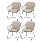 Prego dining tuinstoel rope antraciet taupe Taste 4SO set, Ophalen of Verzenden, Nieuw