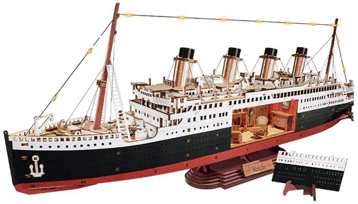 Robotime 1912 Eternal Atlantic Voyager DIY Houten Modelbouw, Hobby en Vrije tijd, Modelbouw | Overige, Nieuw, Verzenden