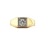 Gouden ring met diamant 0.65ct. 18 karaat, Sieraden, Tassen en Uiterlijk, Ringen, Verzenden, Zo goed als nieuw, Wit, Goud
