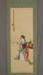 Papegaai met elegante dame, in prachtige kleuren - met