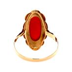 Gouden ring met bloedkoraal 14 krt, Sieraden, Tassen en Uiterlijk, Ringen, Ophalen of Verzenden, Nieuw