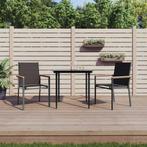 vidaXL Tuinstoelen 2 st 55x61,5x90 cm textileen en staal, Tuin en Terras, Tuinstoelen, Verzenden, Nieuw, Metaal