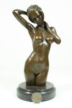 sculptuur, Female Nude - 34.5 cm - Gepatineerd brons, Antiek en Kunst