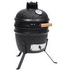 vidaXL Kamado barbecue 2-in-1 56 cm keramiek zwart, Tuin en Terras, Houtskoolbarbecues, Verzenden, Nieuw