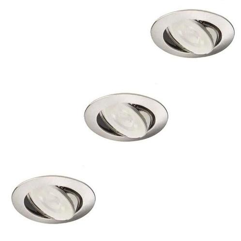 Set van 3 inbouwspots Lucca mini geborsteld nikkel + GU11 LE, Huis en Inrichting, Lampen | Spots, Nieuw, Verzenden