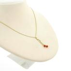 Gouden collier met bloedkoraal | 38 cm, Sieraden, Tassen en Uiterlijk, Kettingen, Gebruikt, Overige kleuren, Ophalen of Verzenden