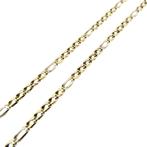 Bicolor gouden Figaro schakel ketting | 47 cm, Ophalen of Verzenden, Gebruikt, Overige kleuren, Goud