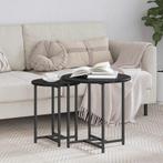 vidaXL Bijzettafelset 2 pcs Zwart eiken 50 x 50 x 50 cm, Huis en Inrichting, Tafels | Bijzettafels, Verzenden, Nieuw, 45 tot 60 cm