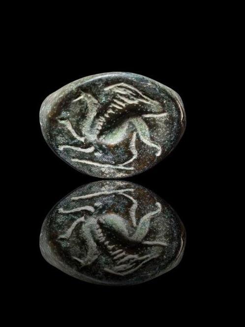 Oud-Romeins Extreem Rare griffin Flavia Felix Legion IV Seal, Sieraden, Tassen en Uiterlijk, Antieke sieraden