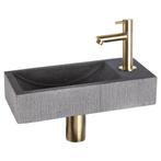 Fonteinset Differnz Ribble Natuursteen 38x18x8 cm Zwart Met, Ophalen of Verzenden, Nieuw, Overige typen