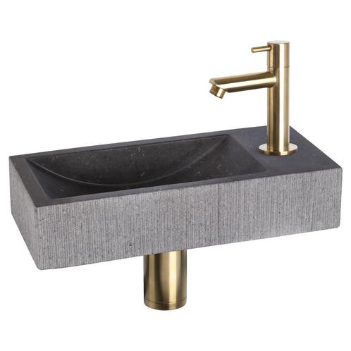 Fonteinset Differnz Ribble Natuursteen 38x18x8 cm Zwart Met, Doe-het-zelf en Verbouw, Sanitair, Overige typen, Nieuw, Ophalen of Verzenden