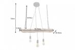 Industriële hanglamp BARRACUDA 70cm gerecycled massief hout, Nieuw, Ophalen of Verzenden