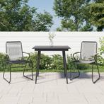 vidaXL 3-delige Tuinset PVC-rattan zwart, 2 zitplaatsen, Nieuw, Tuinset, Verzenden