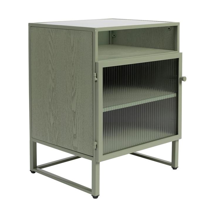 *WOONWINKEL* Lichtgroen Nachtkastje Met Ribbelglas, Huis en Inrichting, Slaapkamer | Nachtkastjes, Nieuw, Verzenden