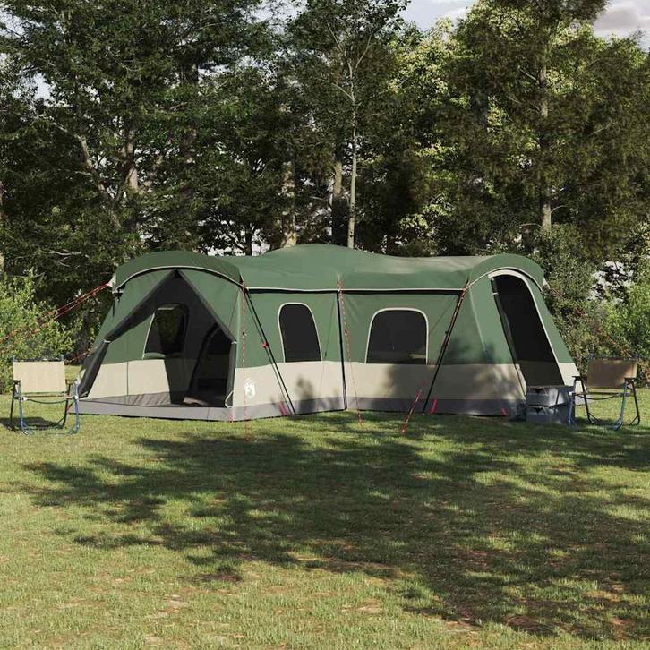 vidaXL Tent Groen 680 x 510 x 210 cm 185T Polyester met PU, Caravans en Kamperen, Tenten, Nieuw, Verzenden