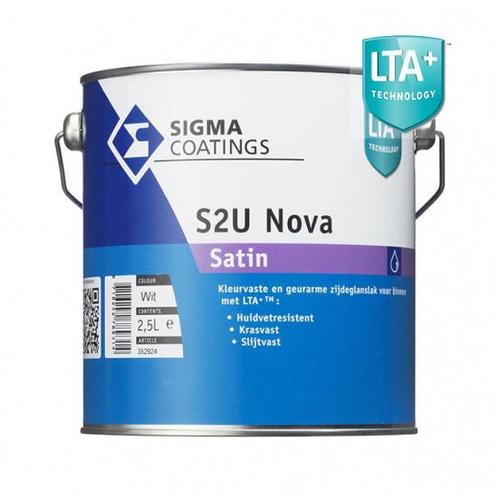 S2U Nova Satin - beige - 2.5 liter, Doe-het-zelf en Verbouw, Verf, Beits en Lak, Nieuw, Verzenden